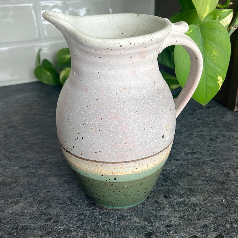 Handmade pottery pitcher